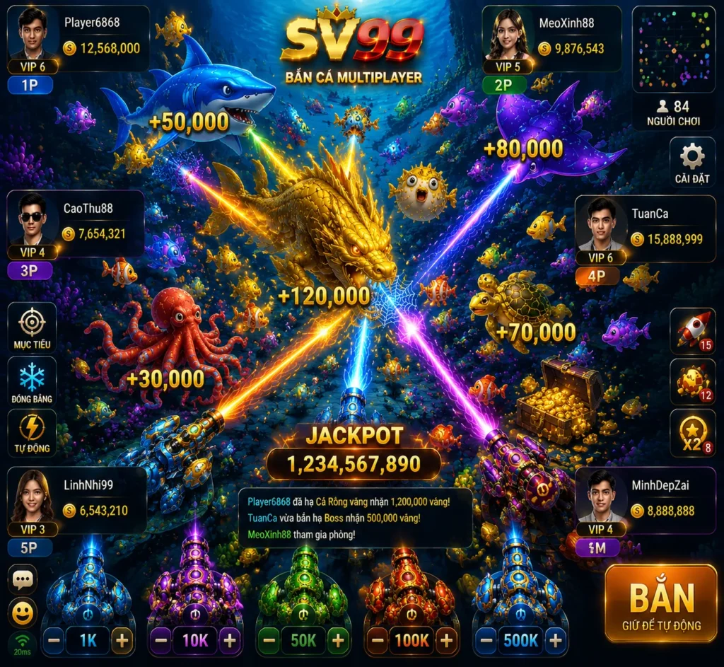 Bắn cá multiplayer SV99 – trải nghiệm cạnh tranh thú vị với nhiều người chơi trực tuyến