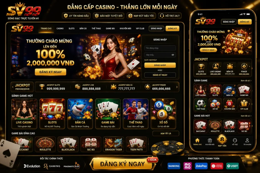 Casino SV99 tối ưu trên điện thoại và máy tính