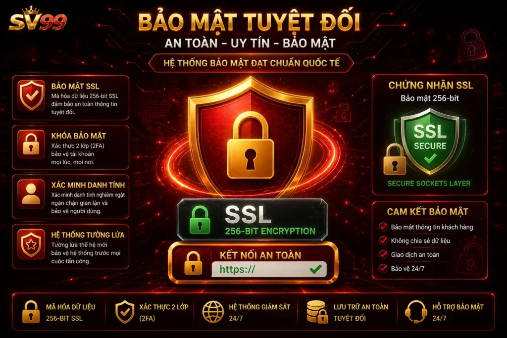 Công nghệ bảo mật hiện đại giúp bảo vệ thông tin người chơi