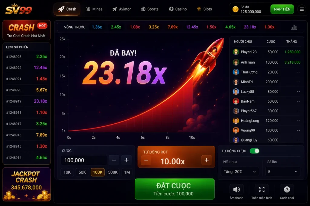 Crash SV99 với gameplay tốc độ cao hấp dẫn