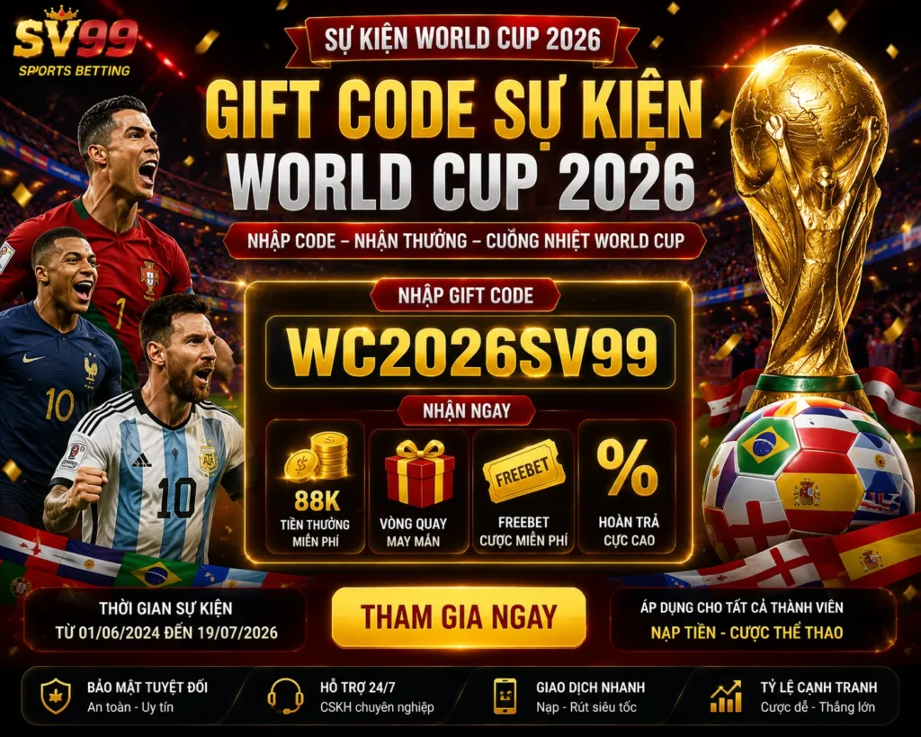 SV99 thường xuyên tung giftcode trong các sự kiện thể thao lớn