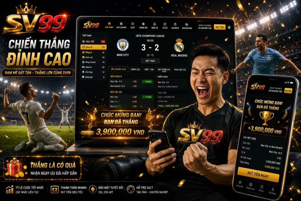 Đăng ký SV99 ngay hôm nay để nhận ưu đãi hấp dẫn và trải nghiệm cá cược chuyên nghiệp.