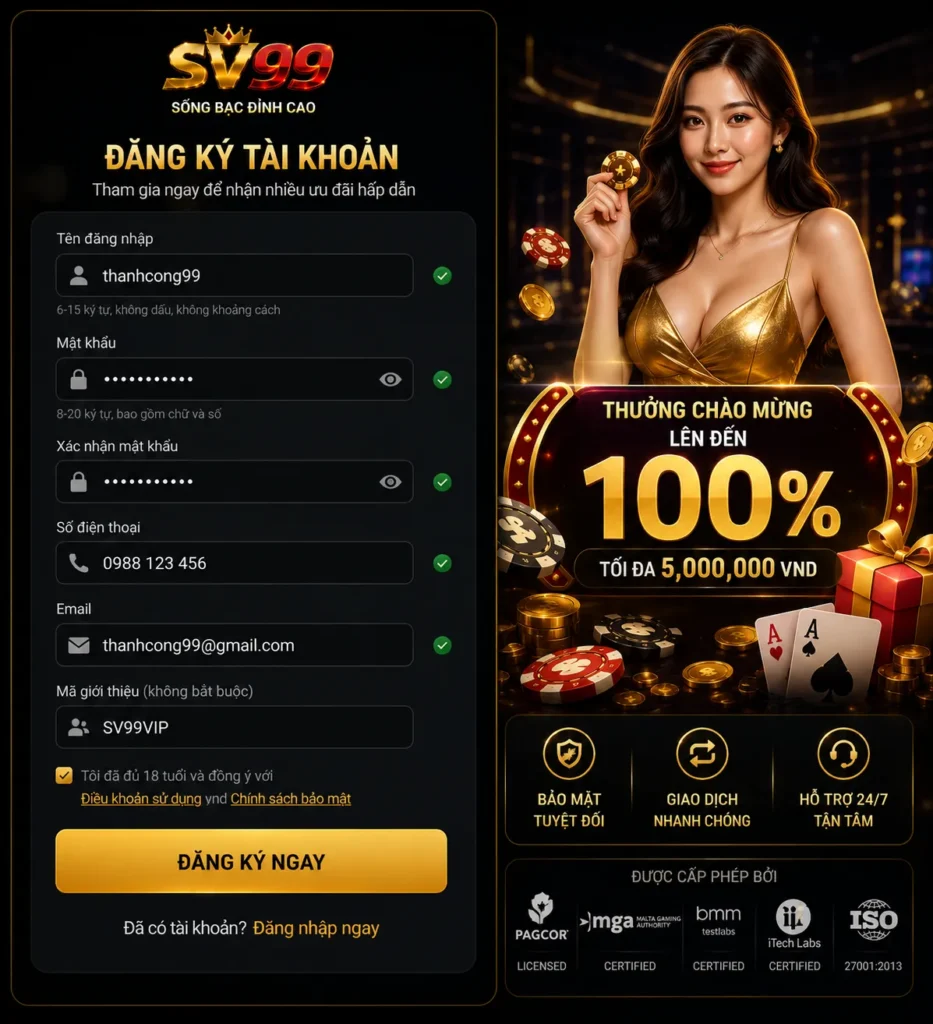 Tạo tài khoản casino online nhanh chóng