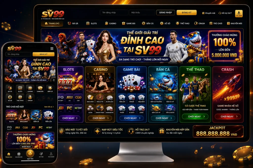 Hệ thống trò chơi SV99 được tối ưu trên mọi thiết bị