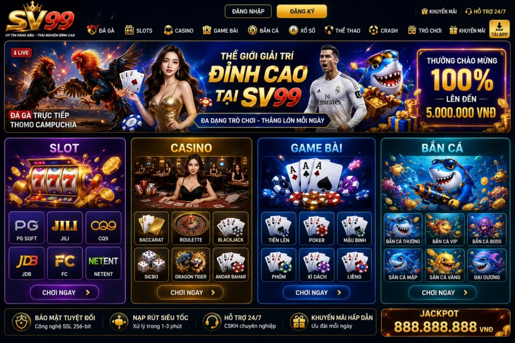Kho trò chơi giải trí đa dạng tại SV99 năm 2026
