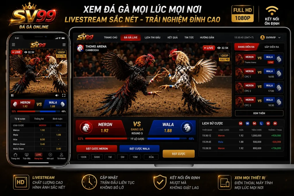 Livestream Full HD giúp theo dõi trận đấu rõ nét và hạn chế giật lag