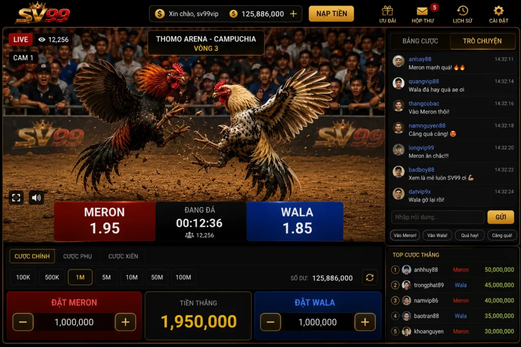 Giao diện livestream đá gà SV99