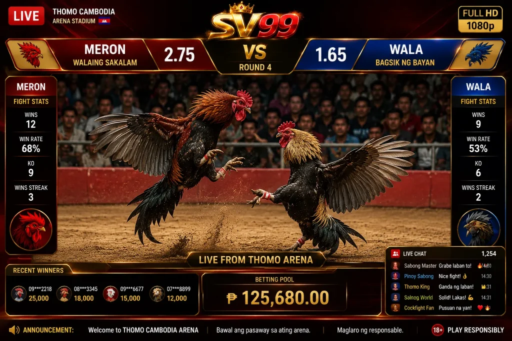 SV99 hỗ trợ livestream đá gà Thomo Full HD ổn định.