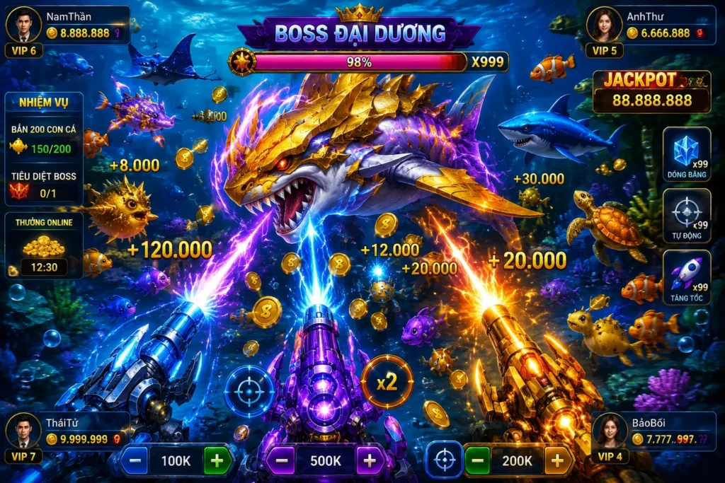 Trải nghiệm săn boss đại dương đầy kịch tính