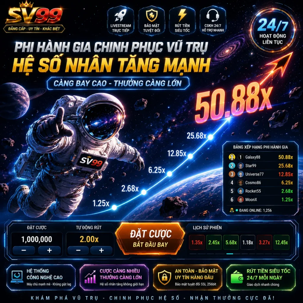 Spaceman thu hút người chơi với chủ đề không gian và đồ họa sinh động.