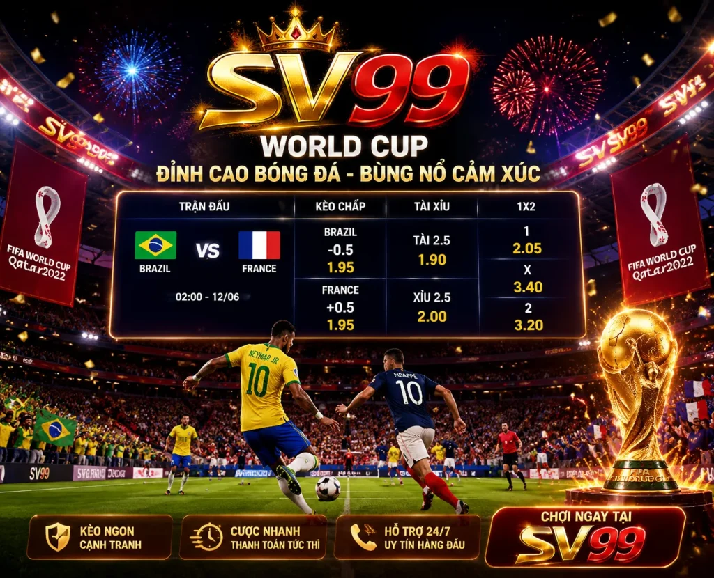 Bóng đá World Cup kèo nhà cái được cập nhật liên tục giúp người chơi theo dõi tỷ lệ cược chính xác.