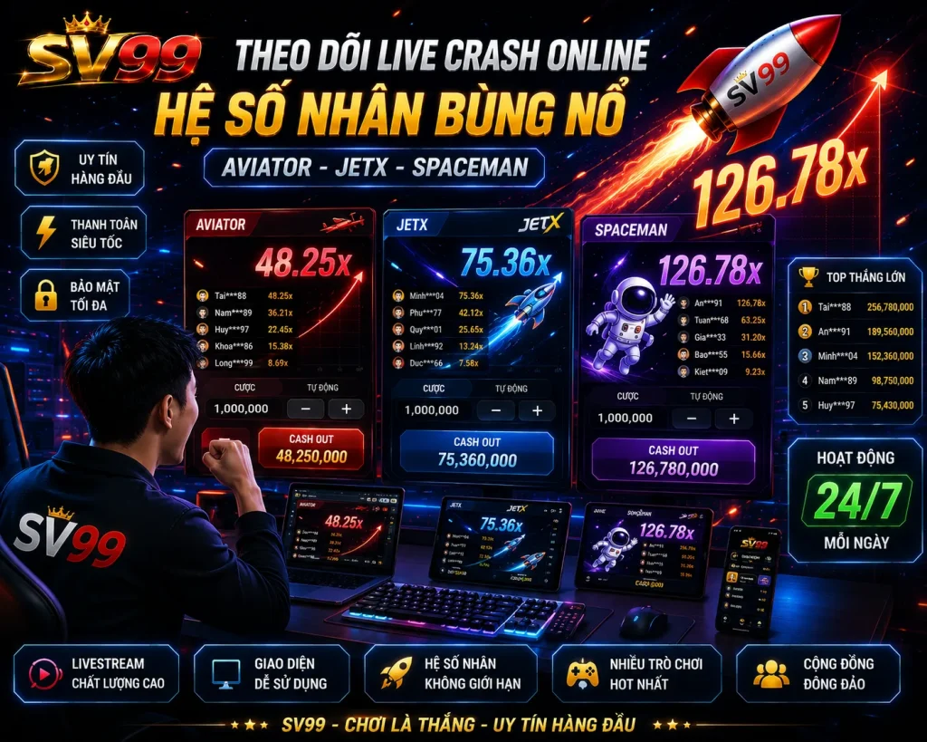 Khám phá các trò chơi crash online nổi bật và trải nghiệm những vòng chơi hấp dẫn tại SV99.me.
