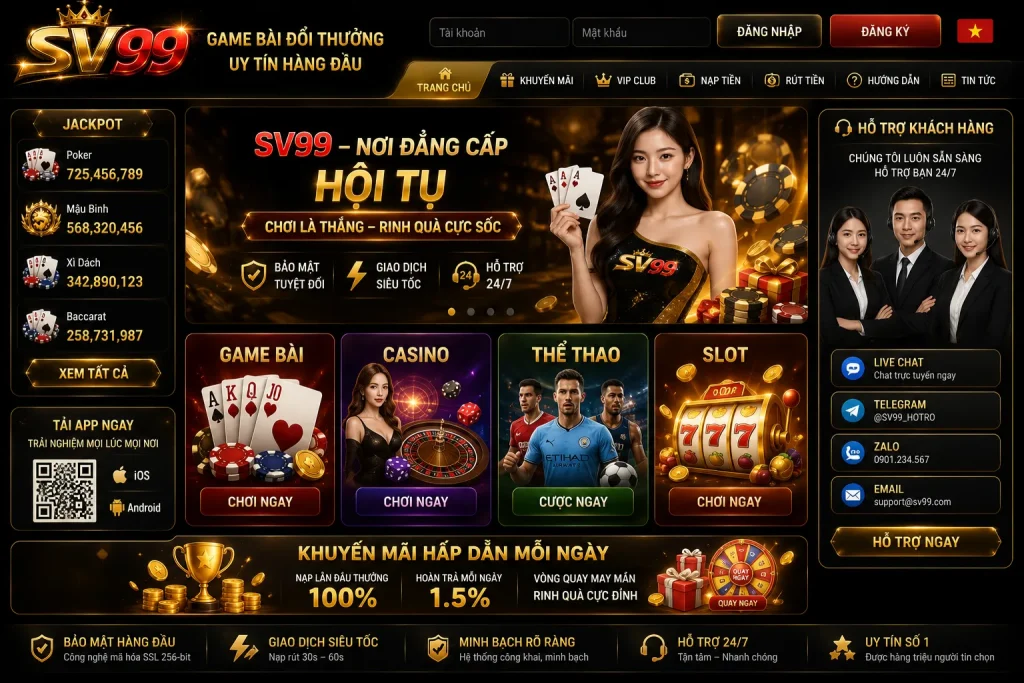 SV99 là địa chỉ Game Bài Online Đổi Thưởng được nhiều người chơi tin tưởng lựa chọn.