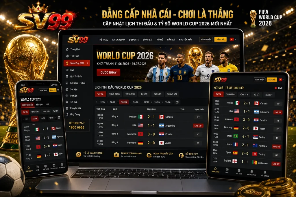 SV99 giúp người dùng theo dõi World Cup 2026 mọi lúc, mọi nơi trên mọi thiết bị.