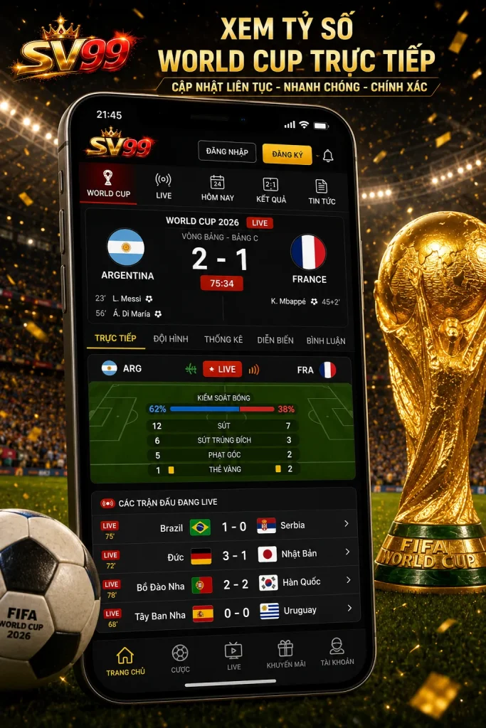 Tỷ số World Cup 2026 được cập nhật từng phút giúp người hâm mộ không bỏ lỡ diễn biến quan trọng.